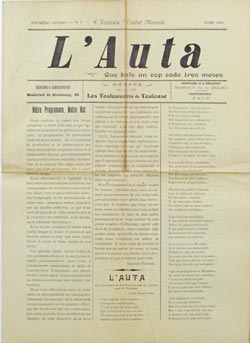 C’est en avril 1906 que paraît le premier numéro de <em>L’Auta</em>