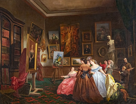 Gabriel Durand, Scène d'intérieur, huile sur toile, vers 1860, inv. 35.6.1
